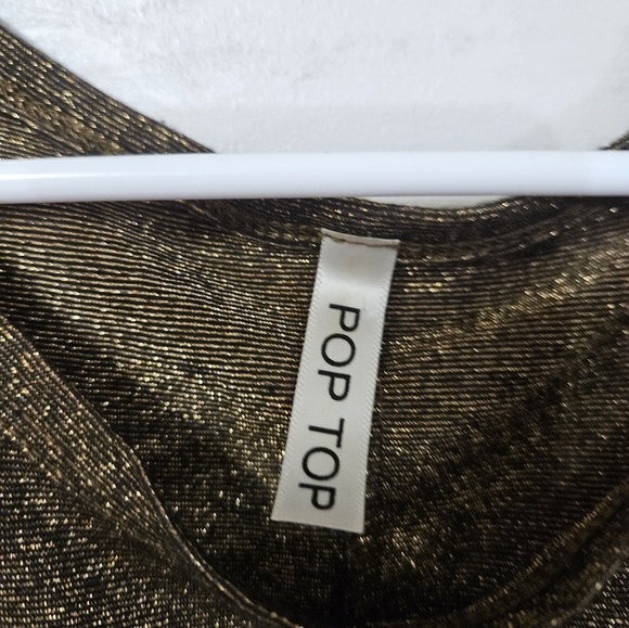 Pop Top Metallic Gold Oversized Top/swimsuit Cover! - Picture 2 of 4
